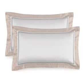 Jogo 02 Fronhas Contessina 300 Fios Trussardi Rose 50 x 70 cm