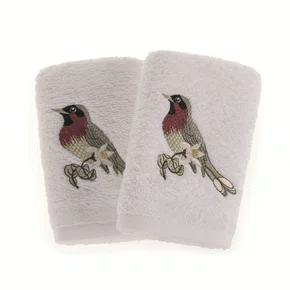 Jogo 02 Peças Toalha de Lavabo Arancia Trussardi Branco 30cm x 50cm