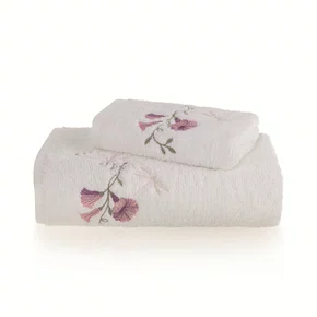Jogo 02 Peças Toalha de Rosto e Lavabo Petunia Trussardi Branco