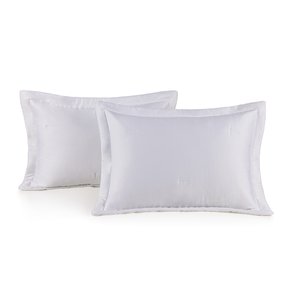 Jogo 02 Porta Travesseiros Dante 300 Fios Trussardi Branco 50 x 70 cm
