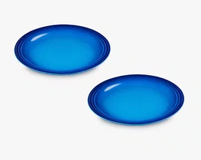 Jogo 02 Pratos Rasos Le Creuset Azure Blue 22 cm