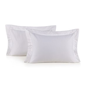 Jogo 02 Super Fronhas Fratelli 300 Fios Trussardi Branco 50 x 90 cm