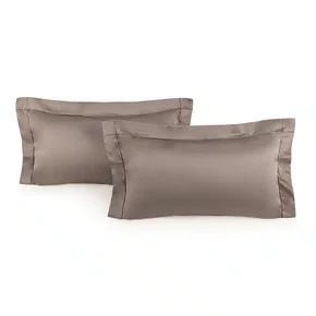 Jogo 02 Super Fronhas Girelli Bambu 300 Fios Trussardi Nocciola 50 x 90 cm
