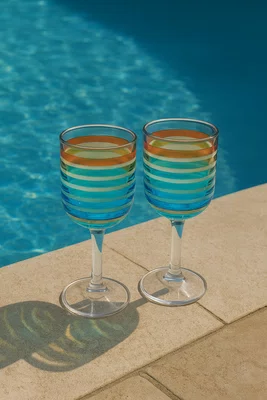 Jogo 02 Taças Acrílico Degradê 473 ml