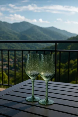 Jogo 02 Taças Espumante Acrílico Verde