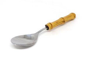 Jogo 04 Peças Colher de Sobremesa Bambu Natural