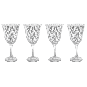 Jogo 04 Taças Lirio Florença Artes Salles Branco