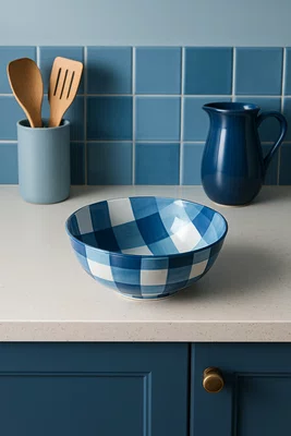 Jogo 06 Bowls Melamina Xadrez 18 cm