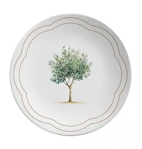 Jogo 06 Pratos de Sobremesa Coup Oliveira Alleanza Ceramica 21cm