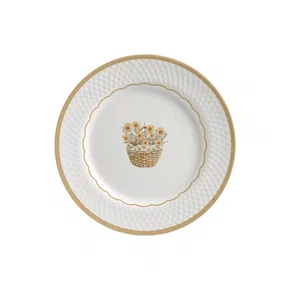 Jogo 06 Pratos de Sobremesa Relevo Huppert Alleanza Ceramica 21cm