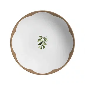 Jogo 06 Pratos Fundo Coup Oliveira Alleanza Ceramica 25cm