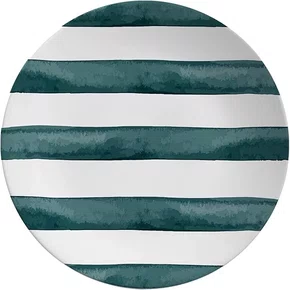 Jogo 06 Pratos Rasos Coup Green Trace Alleanza Ceramica 29cm