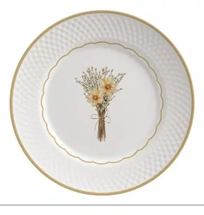 Jogo 06 Pratos Rasos Relevo Huppert Alleanza Ceramica 29cm