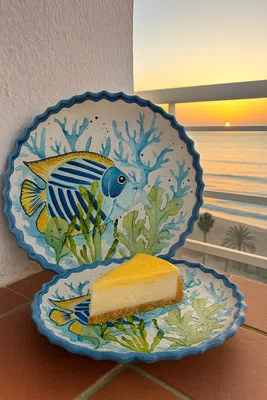 Jogo 06 Pratos Sobremesa Melamina Coral 22 cm