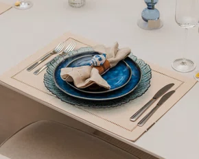 Jogo 2 Americanos Retangulares Bege 35 x 50 cm