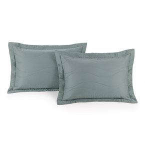 Jogo 2 Porta Travesseiros Novara 300 Fios Trussardi Azul Mare 50 x 70 cm
