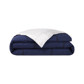 Jogo 3 peças Capa de Edredom Super King Tennis Stripes Boss Home Marinho