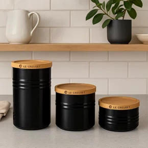 Jogo 3 Potes com Tampa Herméticos Le Creuset Black Onix