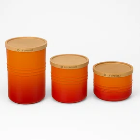 Jogo 3 Potes com Tampa Herméticos Le Creuset Laranja