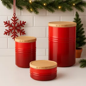 Jogo 3 Potes com Tampa Herméticos Le Creuset Vermelho - LCL Home