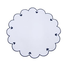 Jogo 4 Americanos Borboletas Suva Collection Branco e Marinho