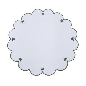 Jogo 4 Americanos Borboletas Suva Collection Branco e Verde Oliva