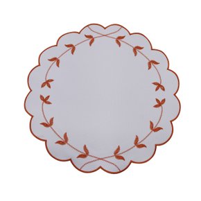 Jogo 4 Americanos Folhas Suva Collection Branco e Tijolo