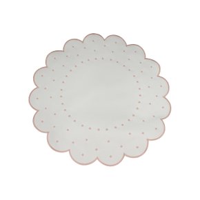 Jogo 4 Americanos Poa Suva Collection Branco e Rosa Seco