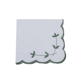 Jogo 4 Guardanapos Folhinhas Suva Collection Branco e Verde Folha