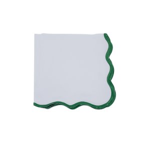 Jogo 4 Guardanapos Guirlanda Suva Collection Branco e Verde Folha