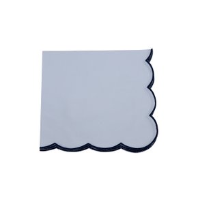 Jogo 4 Guardanapos Poa Suva Collection Branco e Marinho