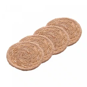 Jogo 4 Peças Porta Copos Fibra Natural 10 cm