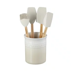 Jogo 5 Peças Espátulas e Porta Utensílio Le Creuset Meringue