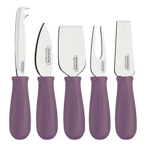 Jogo 5 Peças Para Queijo Inox Harmoniza Tramontina Lilás