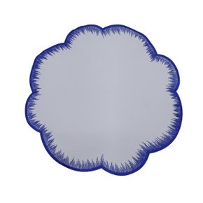 Jogo 6 Americanos Pincelados Suva Collection Branco e Azul