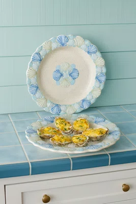 Jogo 6 Pratos Rasos em Melamina Conchas 28 cm