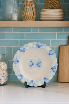 Jogo 6 Pratos Sobremesa em Melamina Conchas 23 cm