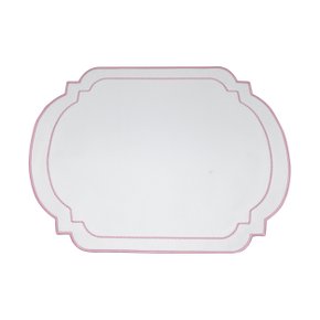 Jogo Americano 06 Peças Flor de Lis Branco/Rose