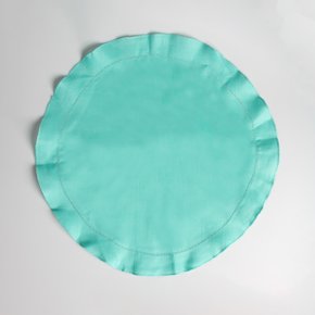 Jogo 06 Americanos Linho Água Viva Flor de Lis Verde Tiffany