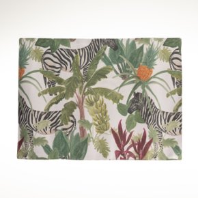 Jogo Americano 06 Peças Retangular Flor de Lis Summer Zebra Verde