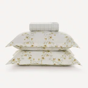 Jogo Cama 03 Peças Super King Florata 200 Fios Karsten Estampado 193cm x 203cm x 40cm