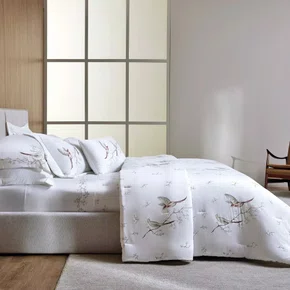 Jogo Cama Completa Casal 7 Peças Uccelli Bambu 300 Fios Trussardi