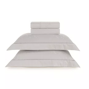 Jogo Cama Queen Siciliano 300 Fios Trussardi Branco 240cm x 280cm