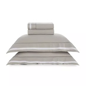 Jogo Cama Queen Valverde 300 Fios Trussardi Marmo e Branco 2,40 x 2,80 cm