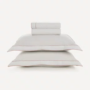 Jogo Cama Super King Lina 200 Fios Karsten Bordado 290cm x 250cm