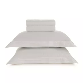 Jogo Cama Super King Naxos 400 Fios Trussardi Branco 280cm x 280cm