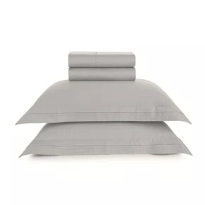 Jogo Cama Super King Naxos 400 Fios Trussardi Platino 280cm x 280cm