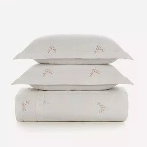 Jogo Colcha Casal Lina 200 Fios Karsten Bordado 220cm x 260cm