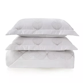 Jogo Colcha King Piume 600 Fios Trussardi Branco/Legno 2,90cm x 2,70cm