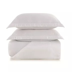 Jogo Colcha Queen Olivine Bambu 300 Fios Trussardi Branco 260cm x 280cm